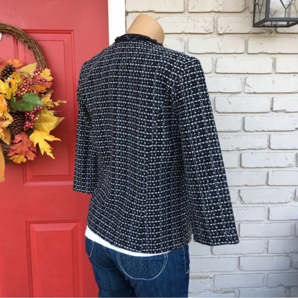 Fenn Wright Manson Women’s Black & White Tweed Blazer with Crystal Details Sz S - Picture 3 of 8